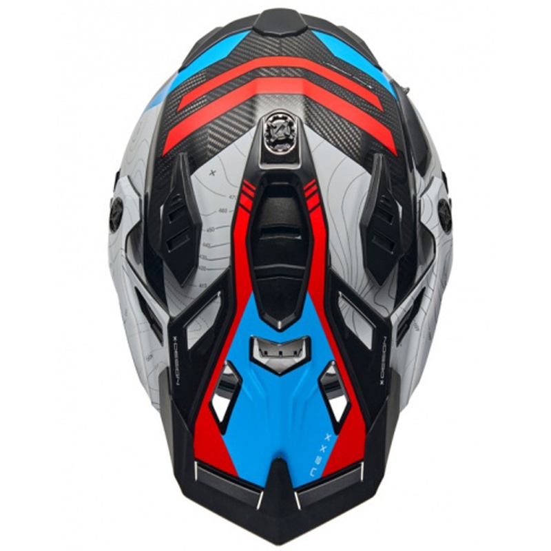 Casco de moto enduro Nexx X.WED3 Furka azul-rojo