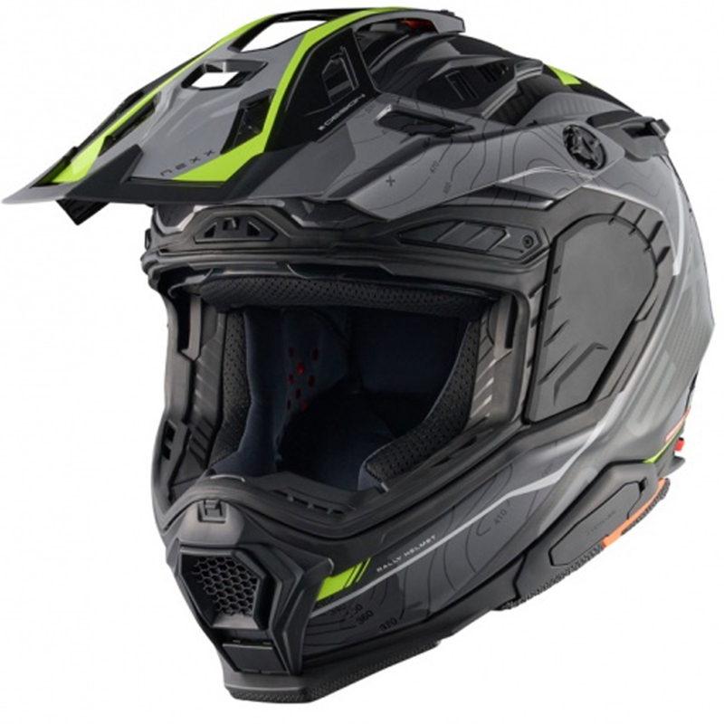 Casco de moto enduro Nexx X.WED3 Furka gris-amarillo fluo