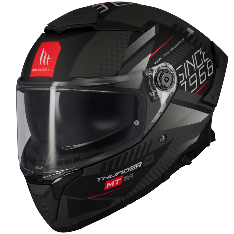 Casco integral de moto MT Thunder 4 SV Luminence negro mate