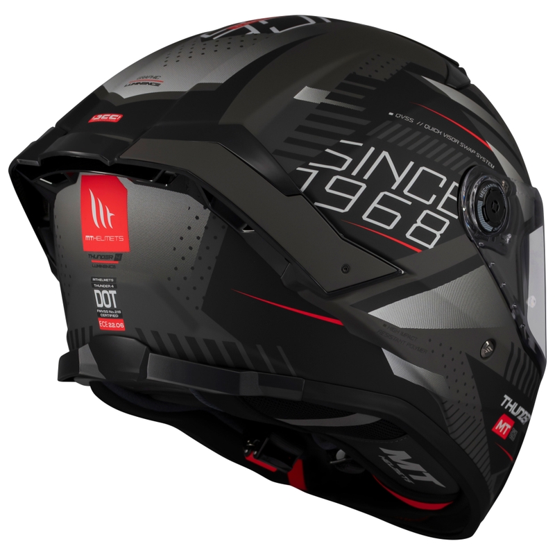 Casco integral de moto MT Thunder 4 SV Luminence negro mate