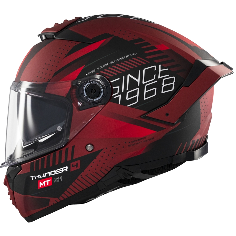 Casco integral de moto MT Thunder 4 SV Luminence rojo mate