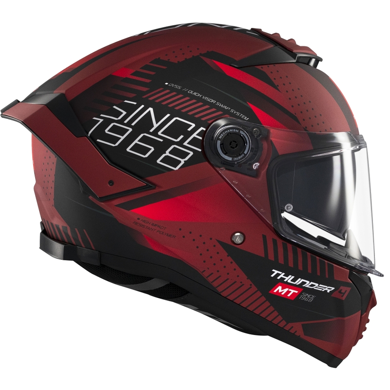 Casco integral de moto MT Thunder 4 SV Luminence rojo mate