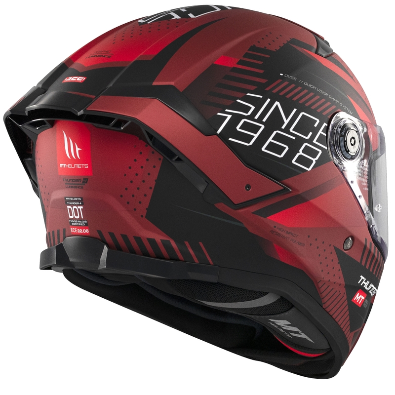 Casco integral de moto MT Thunder 4 SV Luminence rojo mate