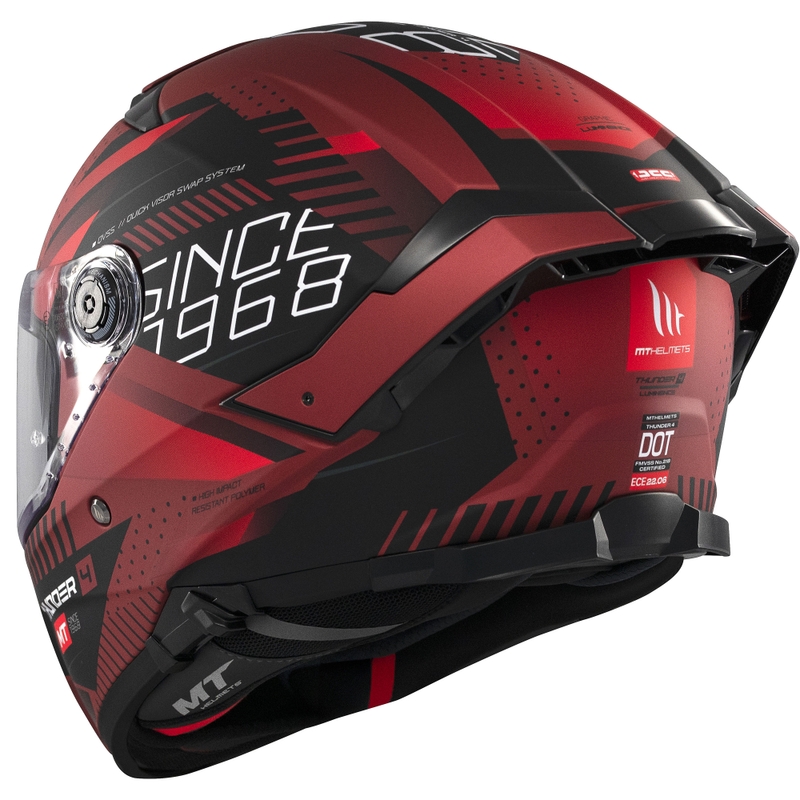 Casco integral de moto MT Thunder 4 SV Luminence rojo mate
