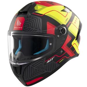 Casco de moto integral MT Targo S Brik negro mate-amarillo