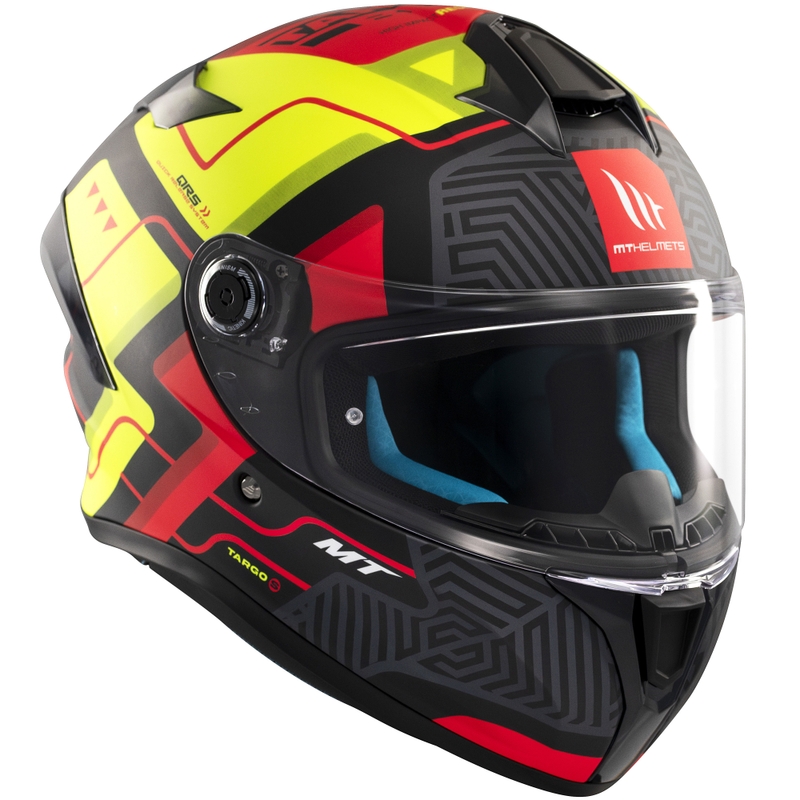 Casco de moto integral MT Targo S Brik negro mate-amarillo