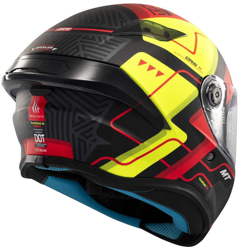 Casco de moto integral MT Targo S Brik negro mate-amarillo