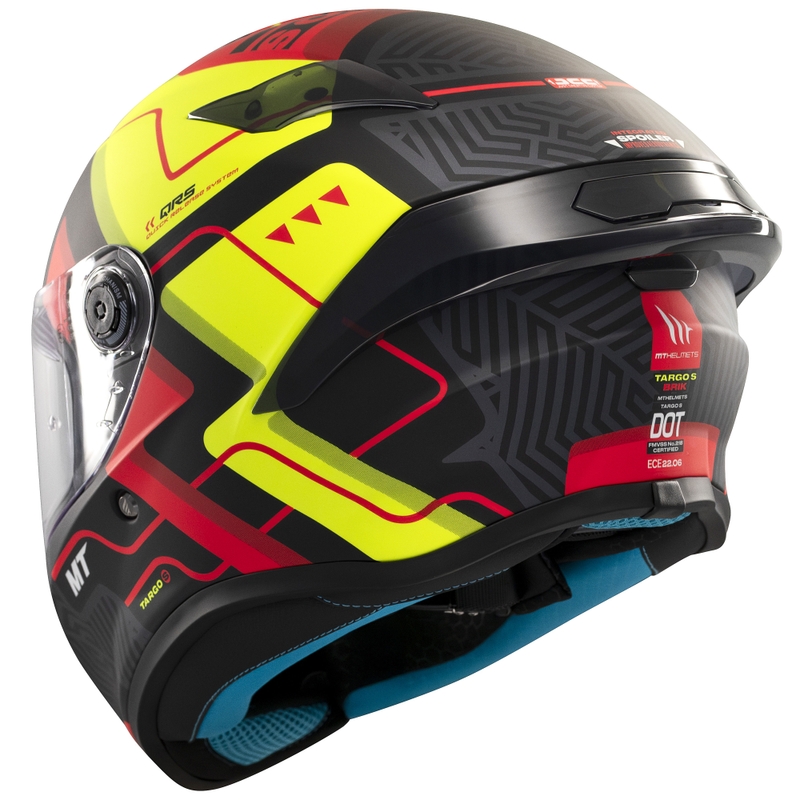 Casco de moto integral MT Targo S Brik negro mate-amarillo