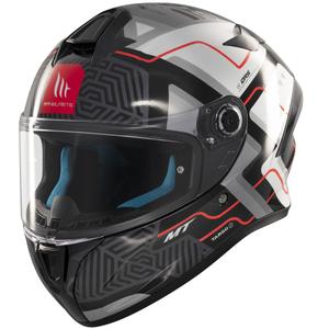 Casco de moto integral MT Targo S Brik negro brillante-blanco