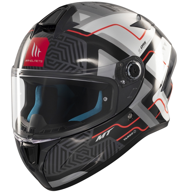 Casco de moto integral MT Targo S Brik negro brillante-blanco