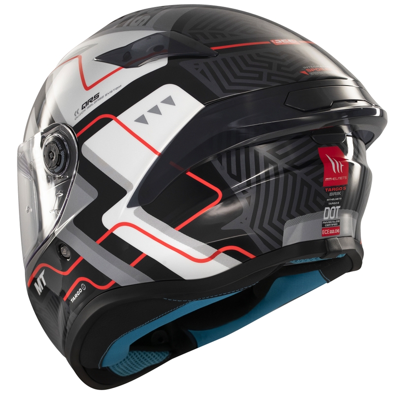 Casco de moto integral MT Targo S Brik negro brillante-blanco