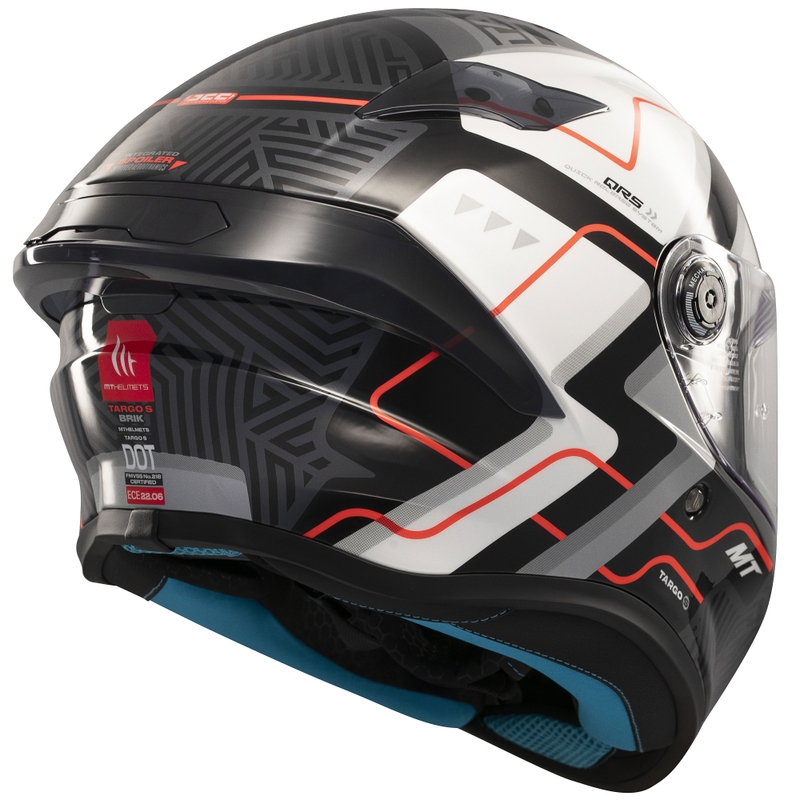 Casco de moto integral MT Targo S Brik negro brillante-blanco