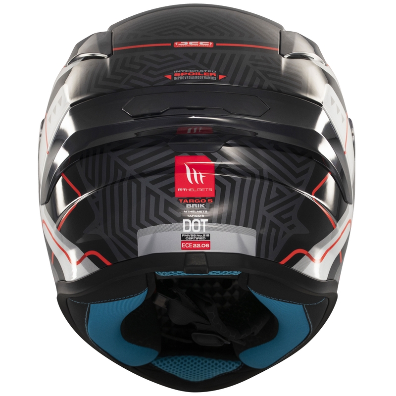 Casco de moto integral MT Targo S Brik negro brillante-blanco
