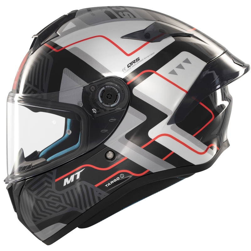 Casco de moto integral MT Targo S Brik negro brillante-blanco