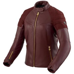 Chaqueta de moto de cuero berenjena para mujer de Revit London