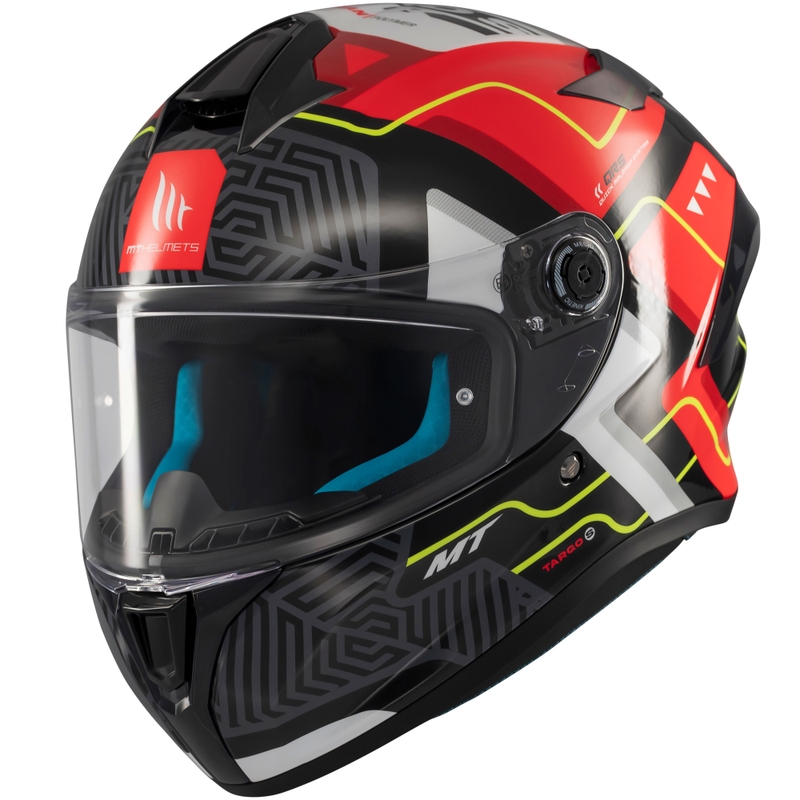 Casco de moto integral MT Targo S Brik negro brillante-rojo