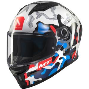 Casco de moto integral MT Stinger 2 Yozu blanco-azul