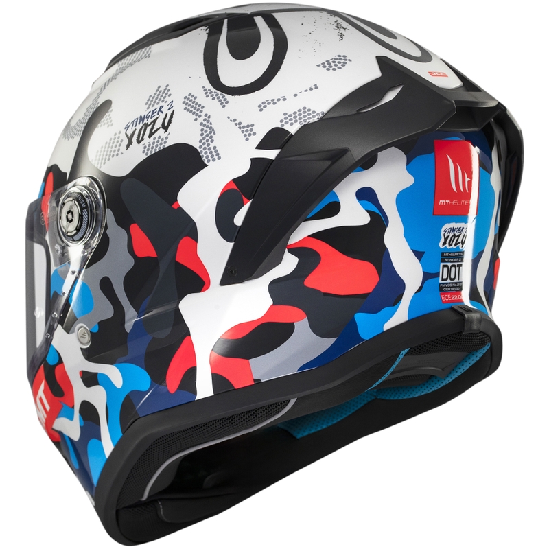 Casco de moto integral MT Stinger 2 Yozu blanco-azul