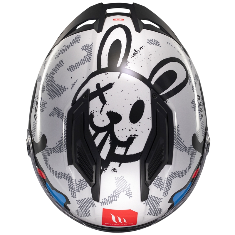 Casco de moto integral MT Stinger 2 Yozu blanco-azul