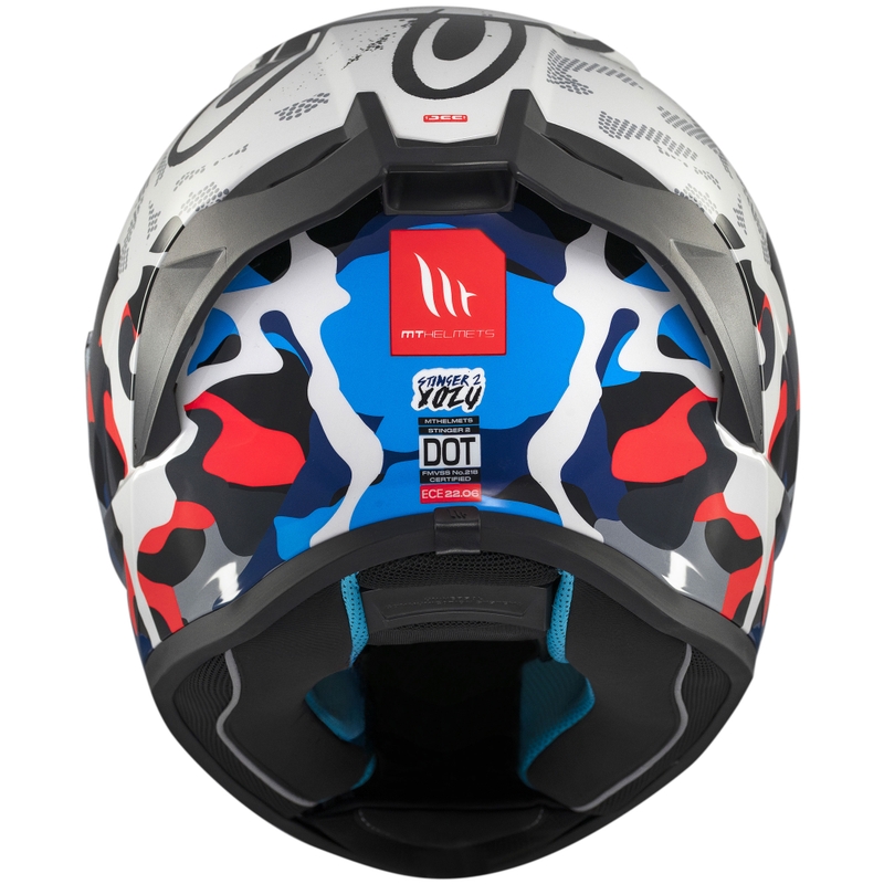 Casco de moto integral MT Stinger 2 Yozu blanco-azul