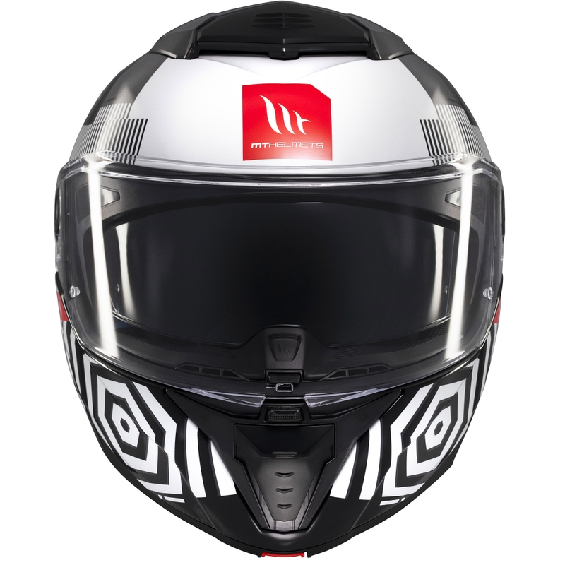 Casco de moto abatible MT Atom 2 SV Strange negro-blanco-gris