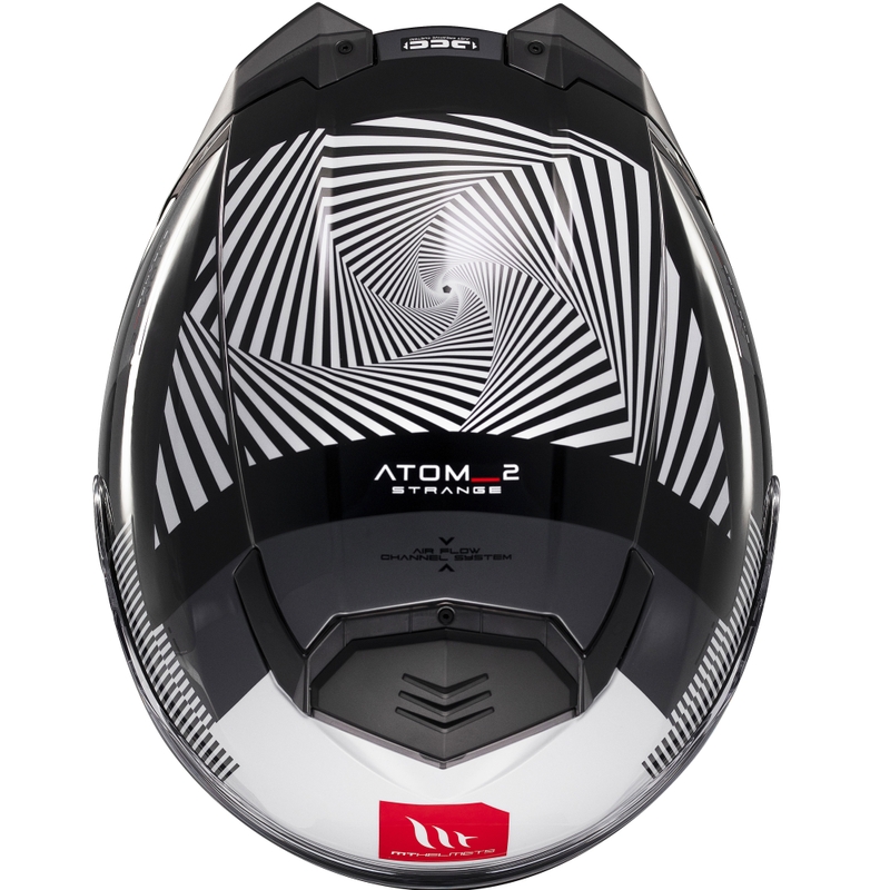Casco de moto abatible MT Atom 2 SV Strange negro-blanco-gris