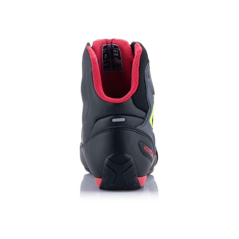 Botas de moto Alpinestars Faster-3 Rideknit en negro-rojo-amarillo fluorescente-gris