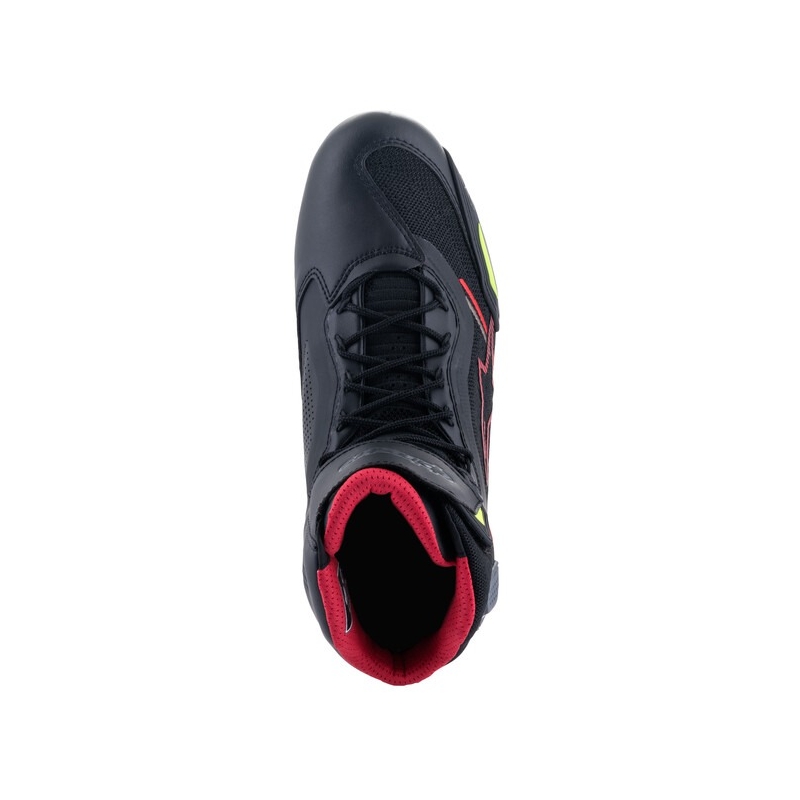 Botas de moto Alpinestars Faster-3 Rideknit en negro-rojo-amarillo fluorescente-gris