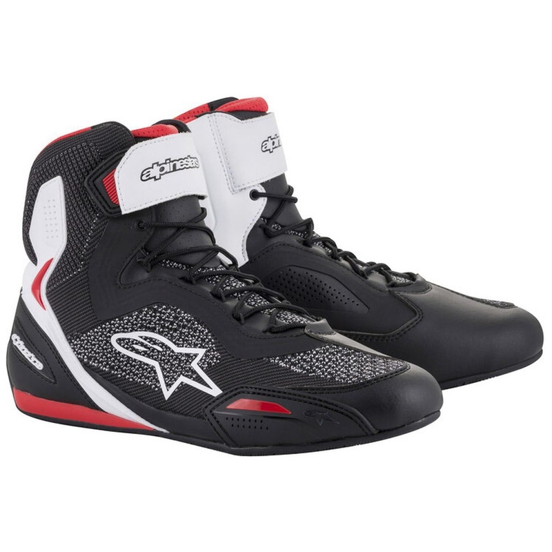 Botas de moto Alpinestars Faster 3 Rideknit en negro, blanco y rojo