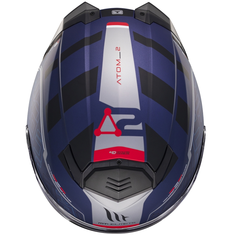 Casco de moto abatible MT Atom 2 SV Destiny azul mate-negro
