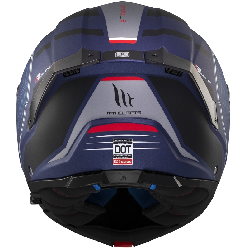 Casco de moto abatible MT Atom 2 SV Destiny azul mate-negro