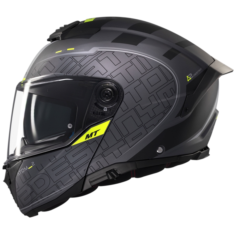 Casco de moto abatible MT Atom 2 SV Destiny negro mate-gris