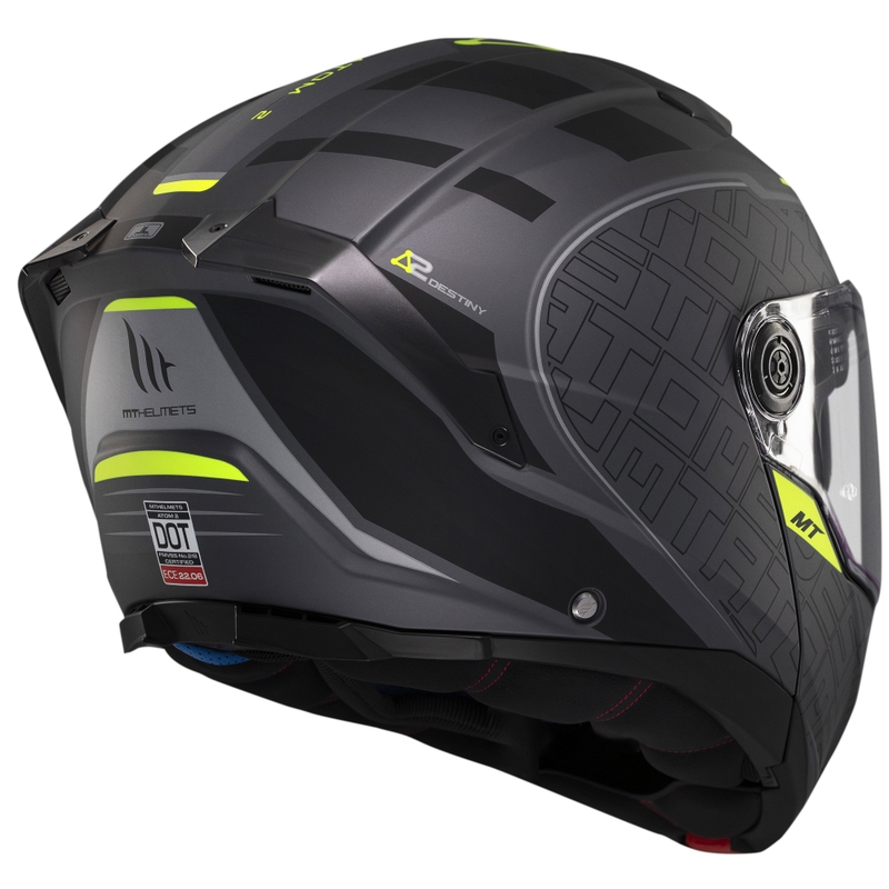 Casco de moto abatible MT Atom 2 SV Destiny negro mate-gris