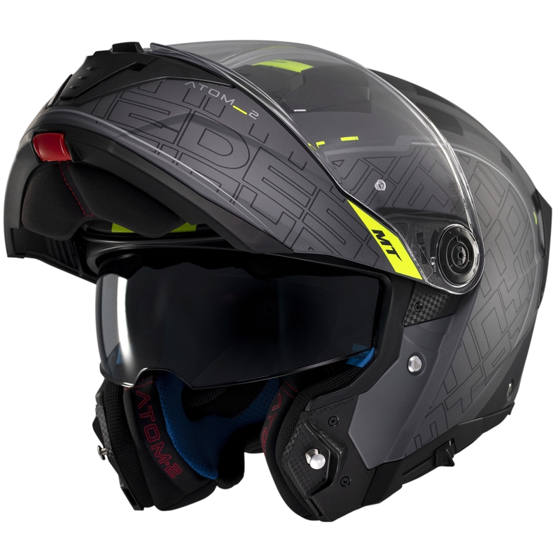 Casco de moto abatible MT Atom 2 SV Destiny negro mate-gris