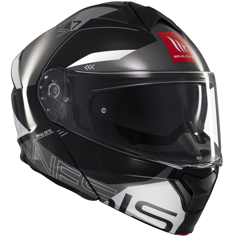 Casco de moto modular MT Genesis SV Atempo negro-gris