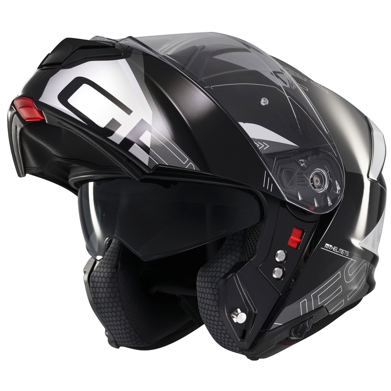 Casco de moto modular MT Genesis SV Atempo negro-gris