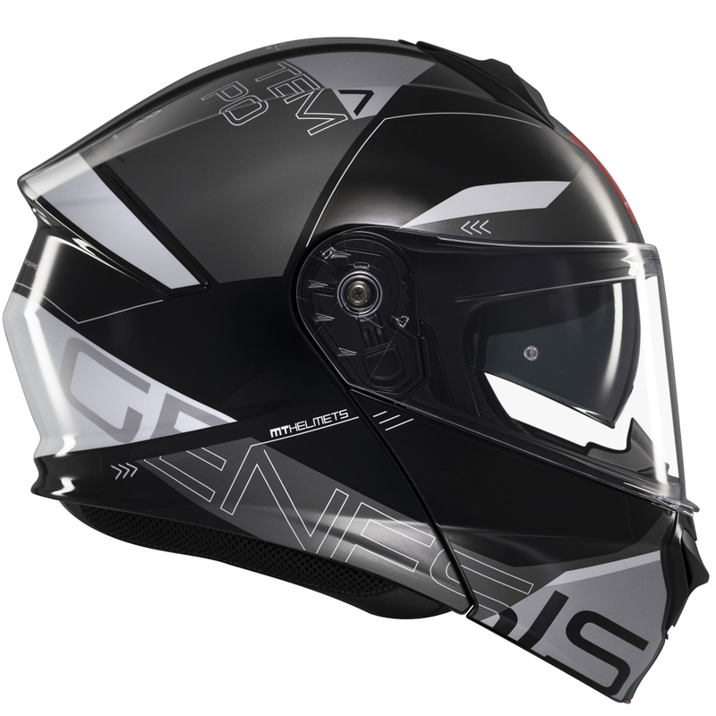 Casco de moto modular MT Genesis SV Atempo negro-gris