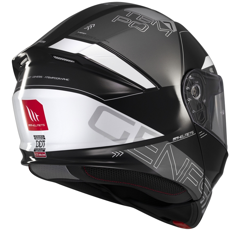 Casco de moto modular MT Genesis SV Atempo negro-gris