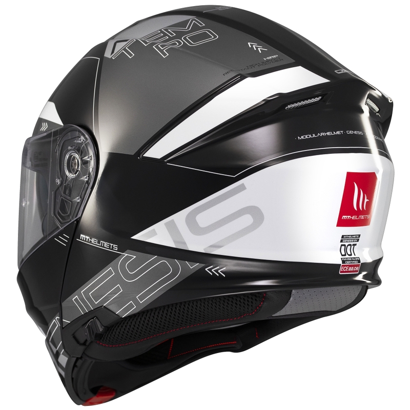 Casco de moto modular MT Genesis SV Atempo negro-gris