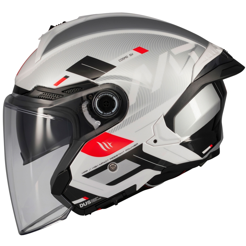 Casco de moto abierto MT Cosmo SV Silence blanco-gris