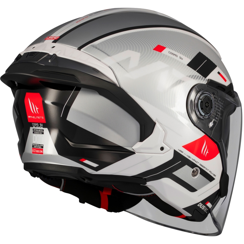 Casco de moto abierto MT Cosmo SV Silence blanco-gris
