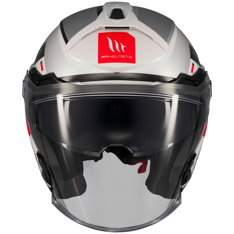 Casco de moto abierto MT Cosmo SV Silence blanco-gris