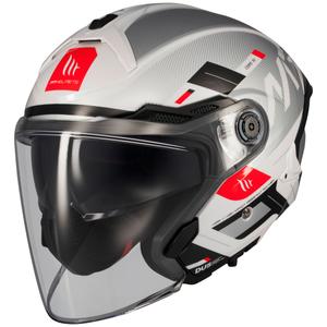 Casco de moto abierto MT Cosmo SV Silence blanco-gris