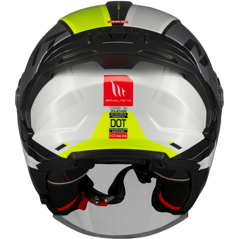 Casco de moto abierto MT Cosmo SV Silence negro-amarillo fluo