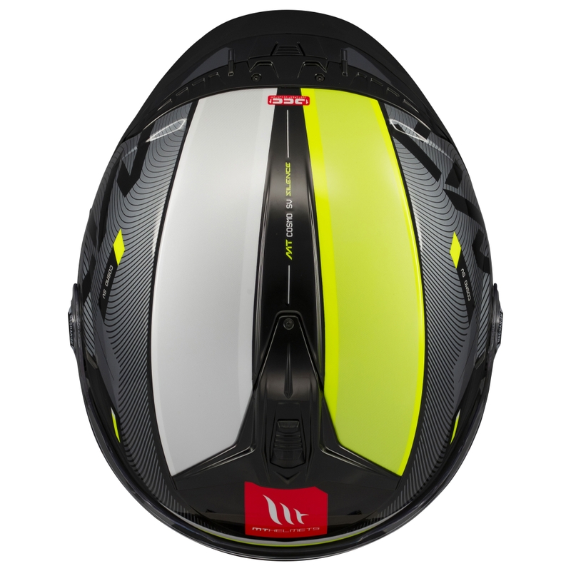 Casco de moto abierto MT Cosmo SV Silence negro-amarillo fluo