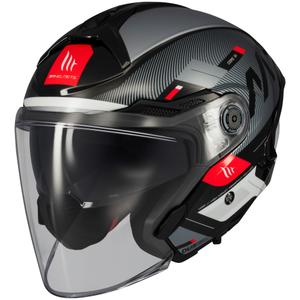 Casco de moto abierto MT Cosmo SV Silence negro-gris-blanco