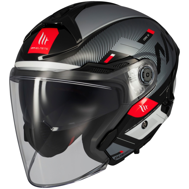 Casco de moto abierto MT Cosmo SV Silence negro-gris-blanco