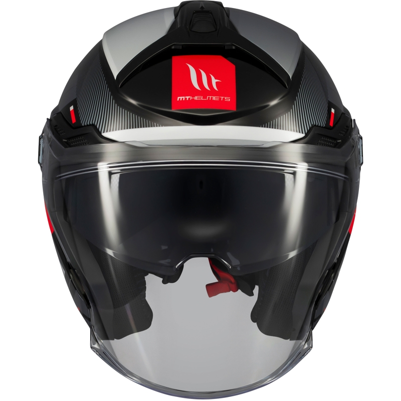 Casco de moto abierto MT Cosmo SV Silence negro-gris-blanco