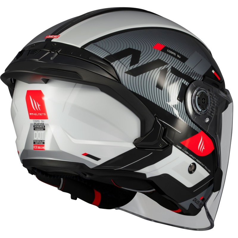 Casco de moto abierto MT Cosmo SV Silence negro-gris-blanco