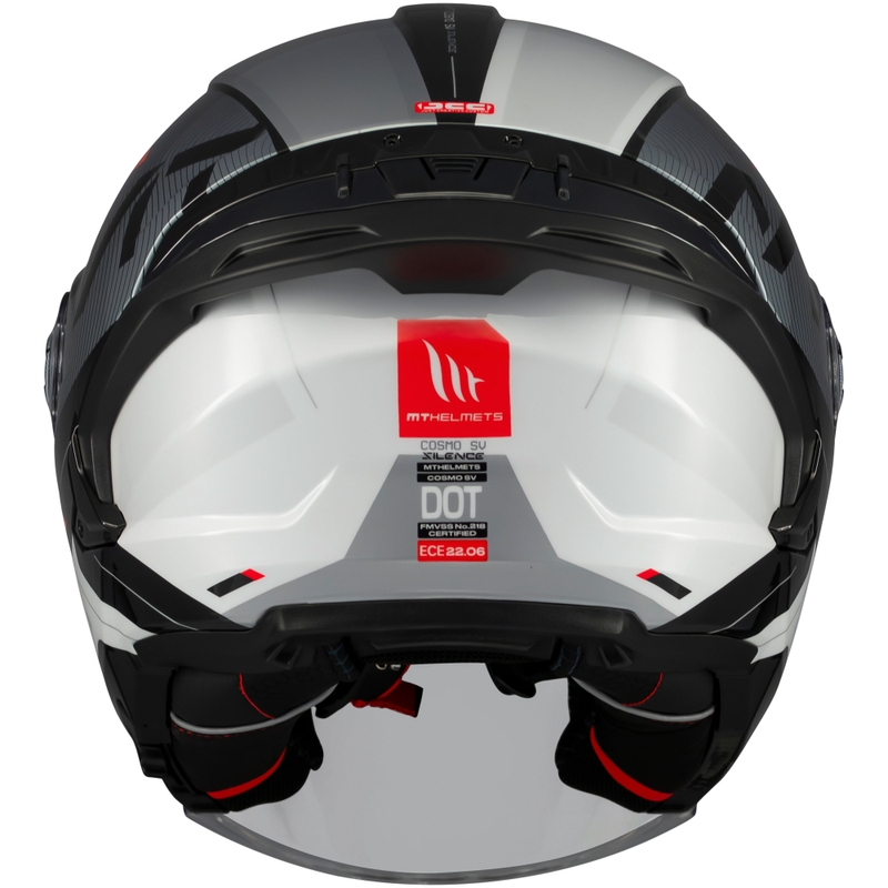 Casco de moto abierto MT Cosmo SV Silence negro-gris-blanco